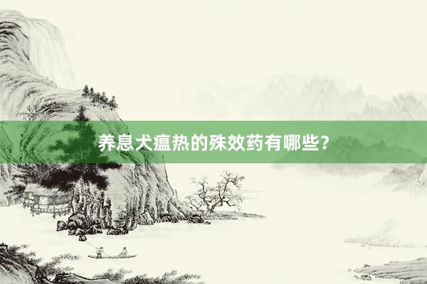 养息犬瘟热的殊效药有哪些？